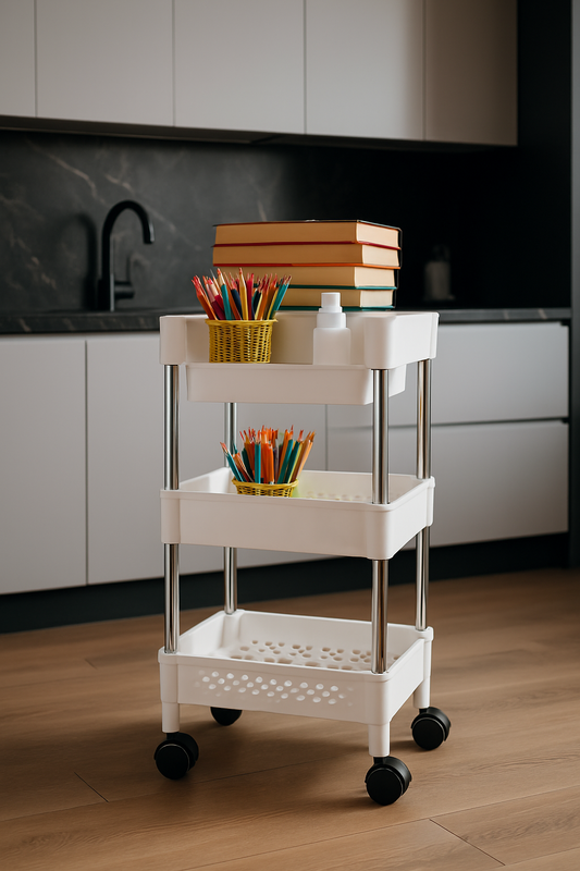 SlimFit™ Rolling Storage Rack – 3 Tier Space Saver